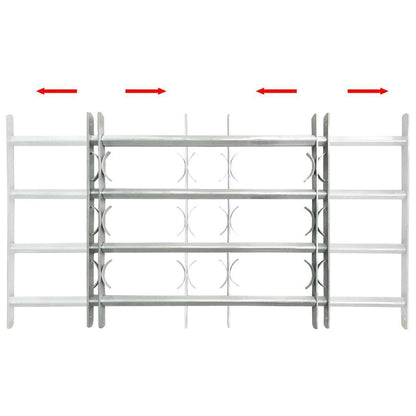 Belro adjustable window safety grille with three crossbars, extending from 700 to 1050 mm, made of durable metal for security.
