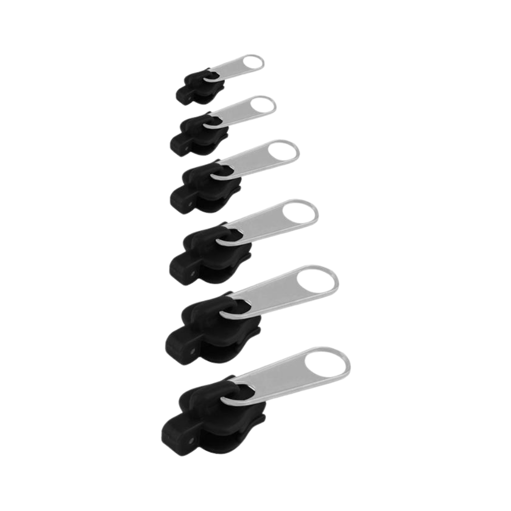 Belro clip-on slider for men's clothing, replacement zipper slider shown attached to fabric in a close-up view