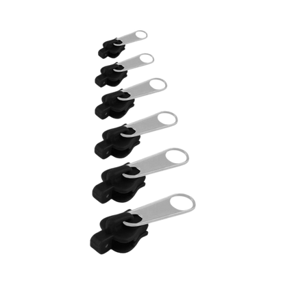 Belro clip-on slider for men's clothing, replacement zipper slider shown attached to fabric in a close-up view