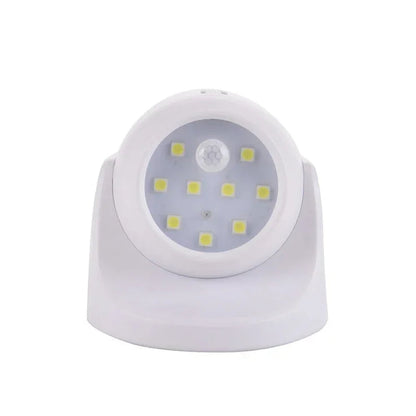 Wireless LED spotlight with motion detector from Belro, 360° rotatable outdoor light for home and garden.