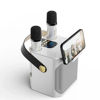 Belro portable karaoke Bluetooth speaker with 360° sound, compact electronic audio device for entertainment and outdoor use.