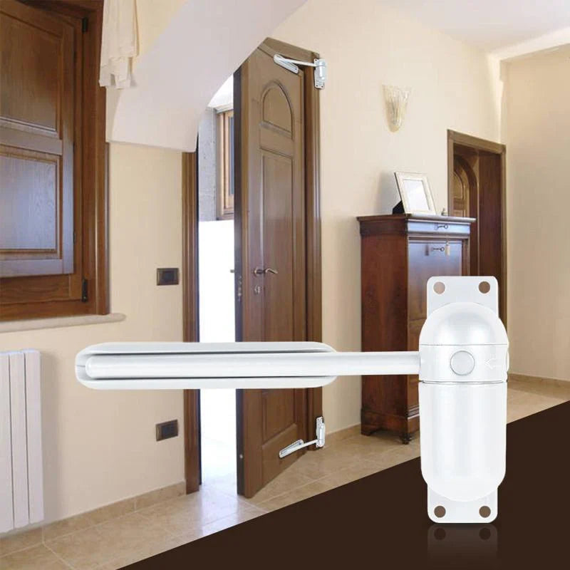 Belro automatic door closing mechanism installed on a door, part of Tools & Hardware for enhanced comfort and convenience.