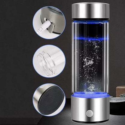 Portable hydrogen generator water bottle by Belro, compact device with sleek design for producing hydrogen-rich water at home.
