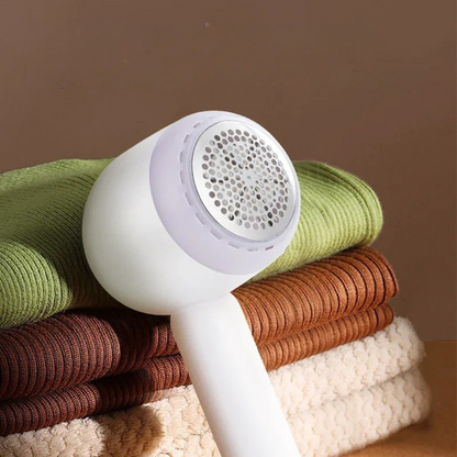 Belro electric lint remover for home and outdoor use, handheld device with a rechargeable battery and lint collection container.