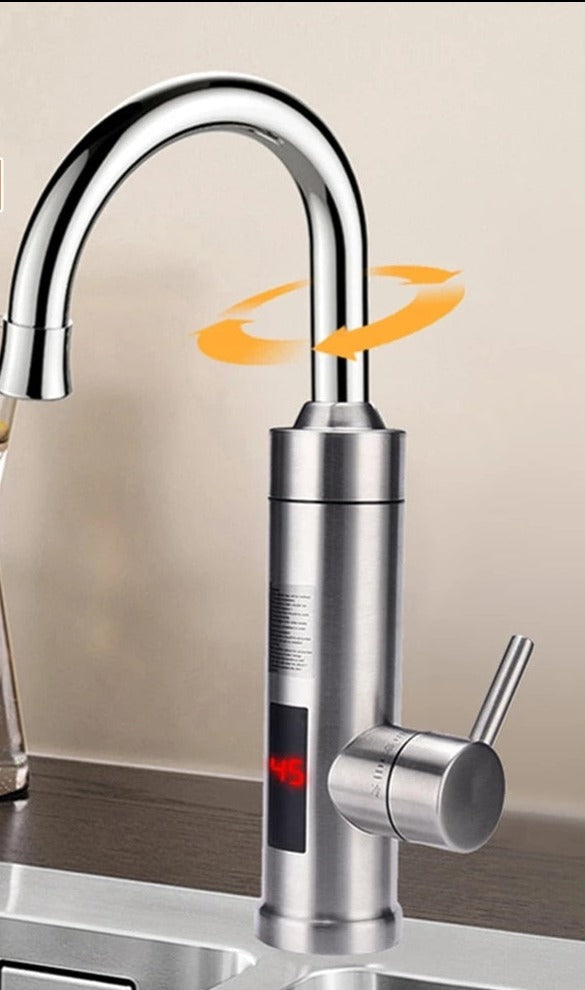 Electric kitchen faucet by Belro with modern design, featuring a sleek spout and control handle for efficient water flow.
