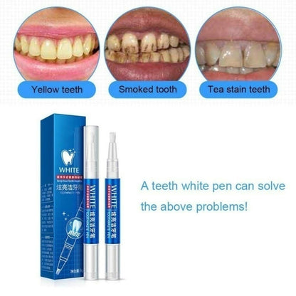 Belro Magic Natural Tooth Whitening Gel Pen shown with white cap and clear body, designed for oral care and teeth whitening.