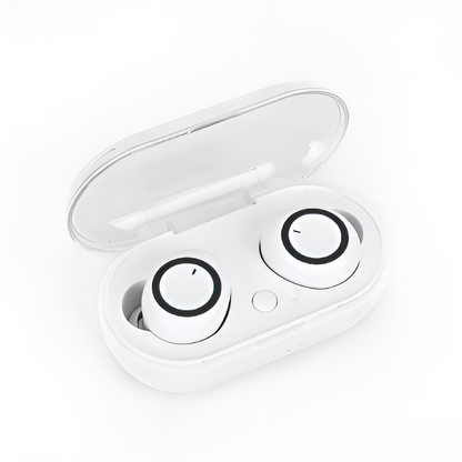 Belro Bluetooth wireless headphones with cushioned ear cups and adjustable headband, shown resting on a white surface.