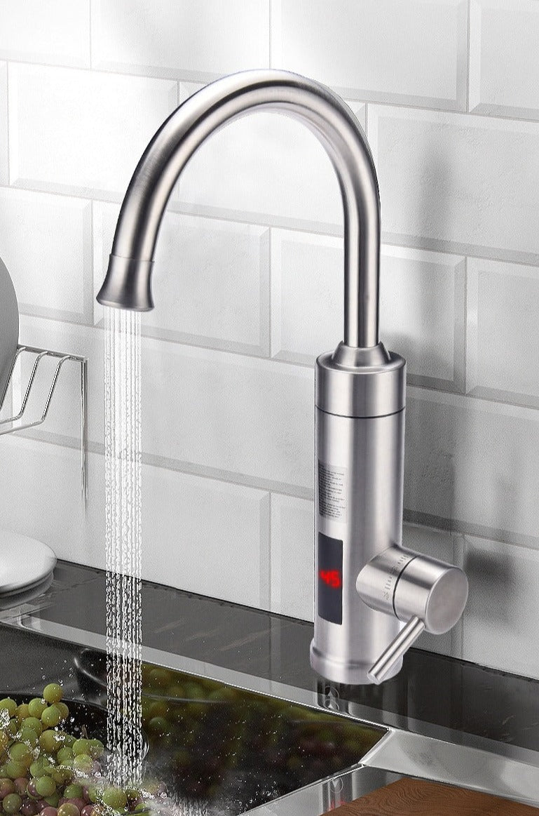 Electric kitchen faucet by Belro with modern design, featuring a sleek chrome finish and touch-activated control for easy use.