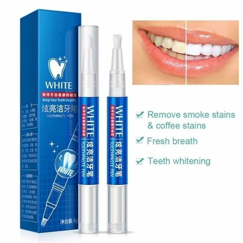 Belro Magic Natural Tooth Whitening Gel Pen with white cap and applicator tip for at-home oral care and teeth whitening.