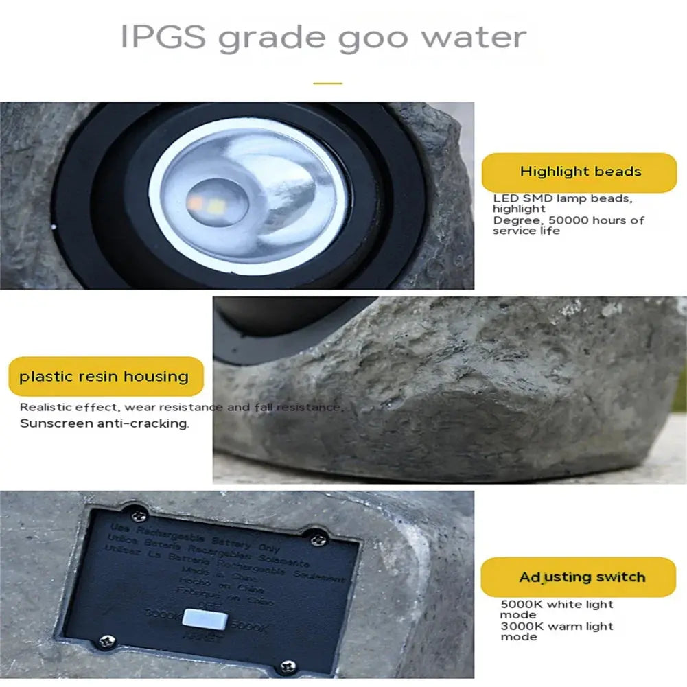 Belro Stonelight pathway lighting for outdoor home and garden, weather-resistant stone design illuminating garden paths.