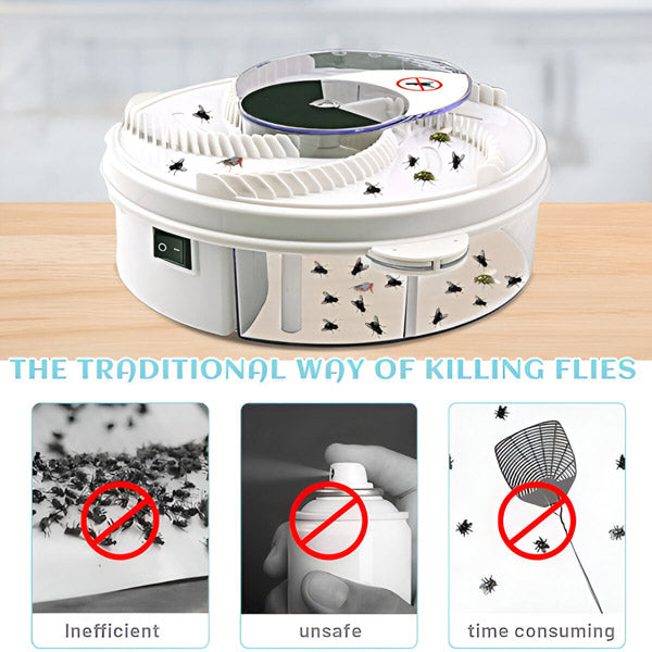 Belro highly effective fly trap device with electronic design, showing the trap with visible light attractants.
