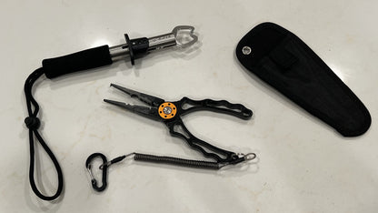 Belro Fish Lip Gripper Pliers used outdoors for safely handling fish during fishing trips.
