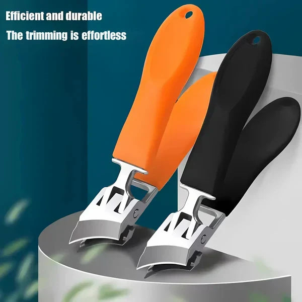 Belro wide jaw nail clipper with anti-splash design, stainless steel nail tool for precise grooming, in a close-up shot