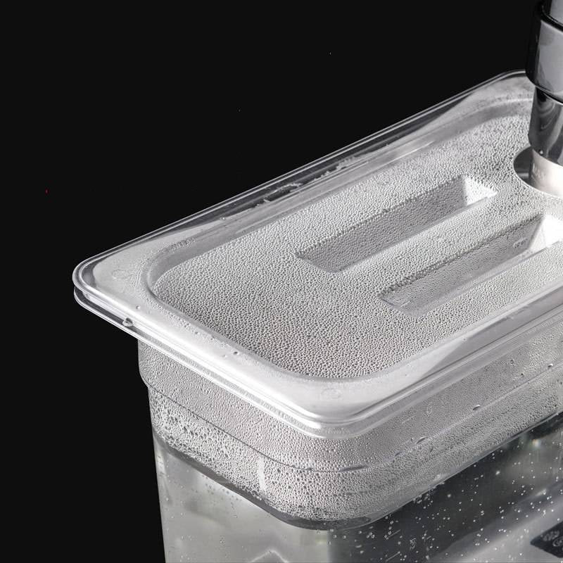 Belro sous vide container for precise food storage and cooking, with a durable, clear plastic design for easy content visibility.