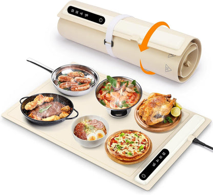 Belro electric warming tray with a smooth surface, designed for keeping food warm in the kitchen and dining area.