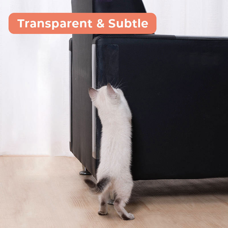 Belro Feline Furniture Guard protecting a sofa, designed to prevent cat scratches and damage in home and garden settings.