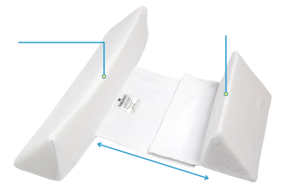 Belro Baby Anti-Roll Wedge Pillow shown in a nursery setting, designed to provide support and comfort for infants during sleep.