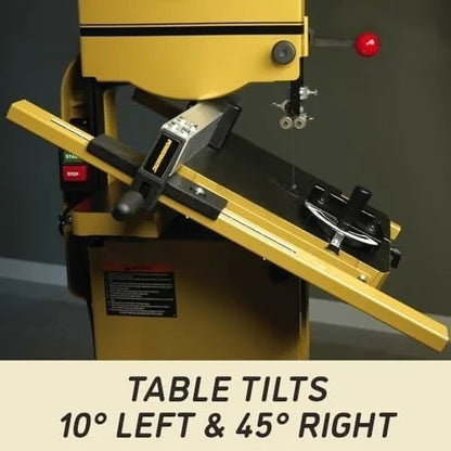Casavibeo Powermatic 14-inch woodworking bandsaw with 1-1/2 HP motor, 115/230V, showing the machine's detailed view