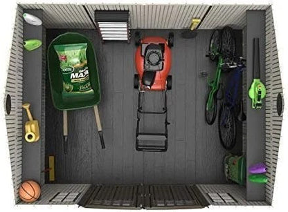 Casavibeo Lifetime 60243 10x8 ft outdoor storage shed with sturdy walls and a sloped roof for garden or backyard storage