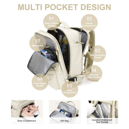 Large waterproof women's hiking backpack by Belro, with adjustable straps and multiple compartments for outdoor adventures.