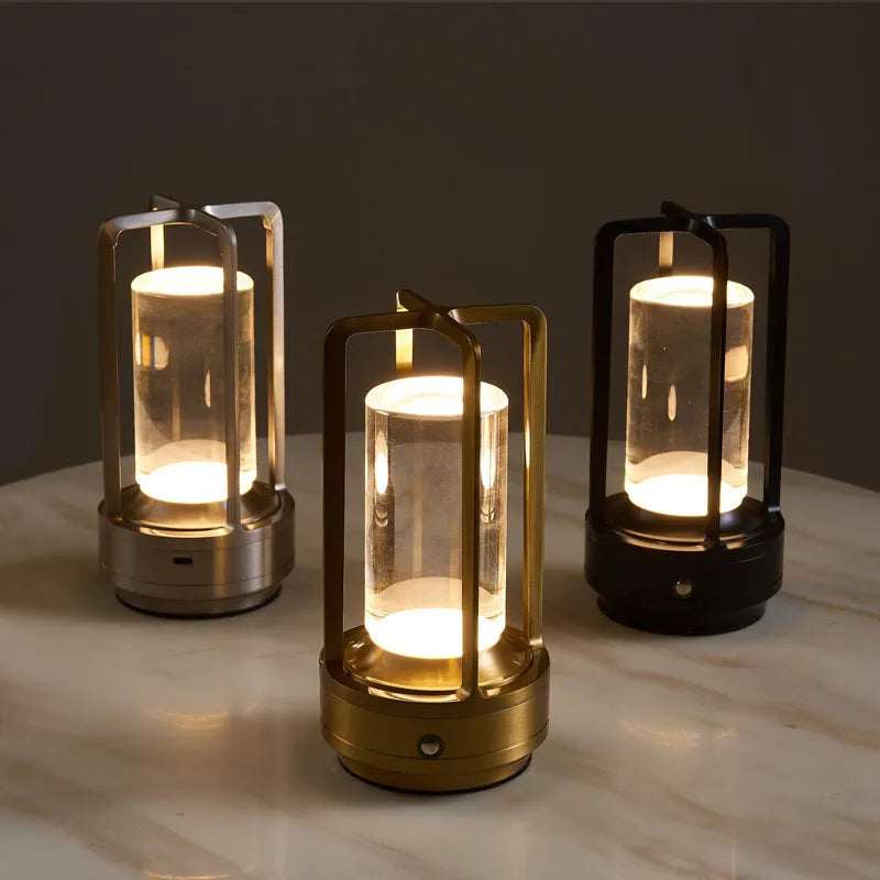 Belro modern wireless Nordic table and nightstand lamp with touch control, featuring sleek design and integrated lighting for bedside use.