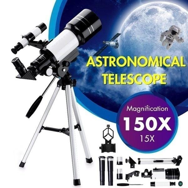 Belro astronomical telescope for stargazing, featuring a sleek design with adjustable optics and sturdy tripod for clear night sky viewing.