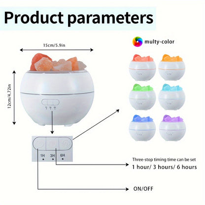 Belro salt lamp diffuser with a sleek design, combining a Himalayan salt lamp and ultrasonic essential oil diffuser.
