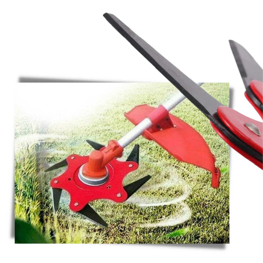 Belro trimmer head for men's clothing, showing close-up of the durable trimmer head with metal blades and attachment points.