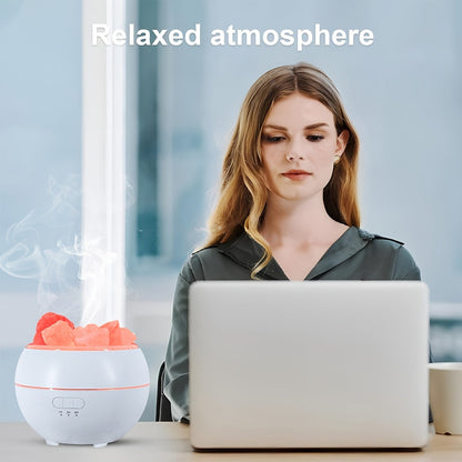 Belro salt lamp diffuser with essential oil aroma, combines natural salt and diffuser for health, beauty, and relaxation.