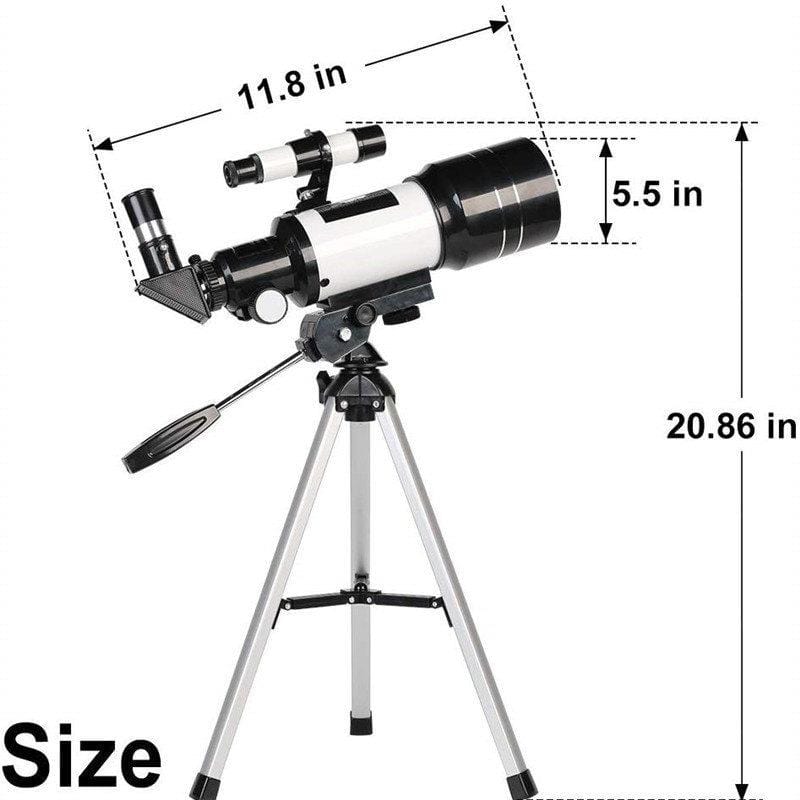 Belro astronomical telescope with eyepiece and mount, set up for stargazing and celestial observation outdoors.