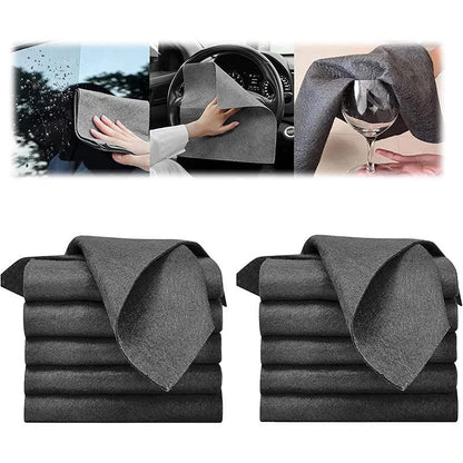 Belro Magic Cleaning Cloth draped over a plain T-shirt, showcasing its soft texture and cleaning versatility.