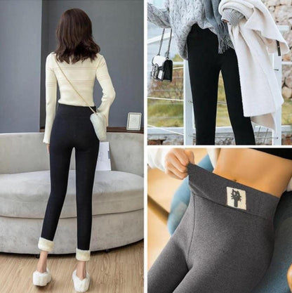 Belro women's fleece winter leggings, cozy thermal leggings for cold weather, soft fabric with elastic waistband for comfort.