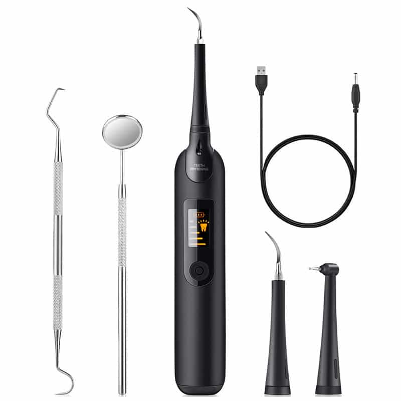 Belro electric dental care and descaling kit with LED lights, compact electronic device for oral hygiene and cleaning.