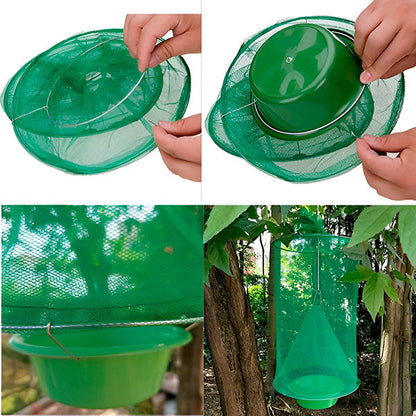 Belro reusable fly trap for outdoor pest control, designed to attract and catch flies in a home and garden setting.