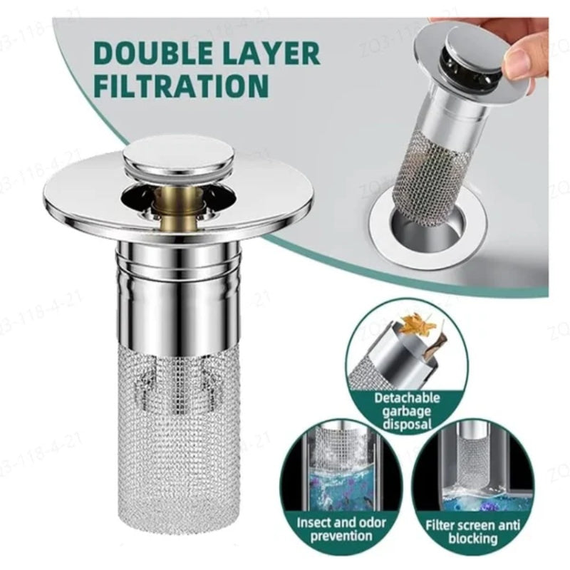 Belro stainless steel floor drain filter for kitchen and bathroom, durable and easy to clean, designed to catch debris and prevent clogs.