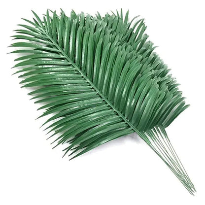 Artificial palm leaves from Belro, 12-pack, ideal for home and garden decor, featuring lush green tropical foliage.