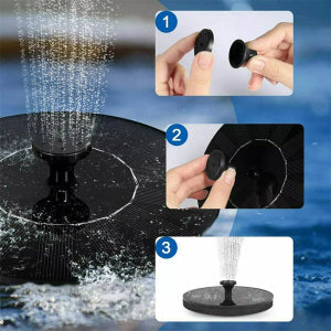 Solar-powered water fountain by Belro with cascading water feature, suitable for garden or outdoor decor.