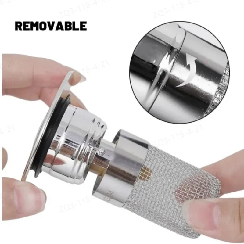 Belro stainless steel floor drain filter with fine mesh for kitchen drainage, designed for home and garden use.