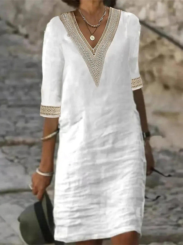Elegant half-sleeve dress by Belro, showcasing a stylish and comfortable clothing option with a fitted silhouette and classic design.