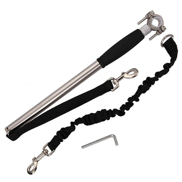 Belro dog bike harness shown on a small dog, adjustable pet harness with secure straps for biking safety and comfort.