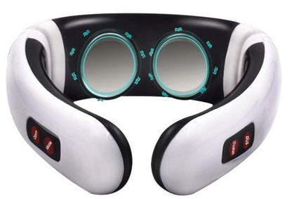 Belro electric neck massager with adjustable straps and massage nodes for relaxation and relief in a personal care appliance.