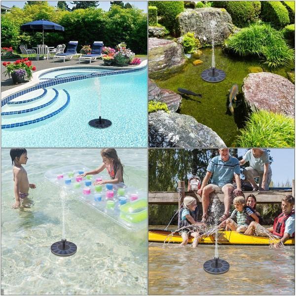 Belro solar-powered water fountain with cascading water feature for home and garden decor.