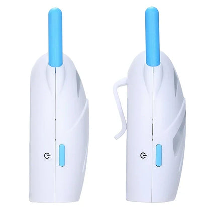 Wireless Belro audio baby monitor and walkie-talkie, compact electronic device with microphone and speaker for communication.