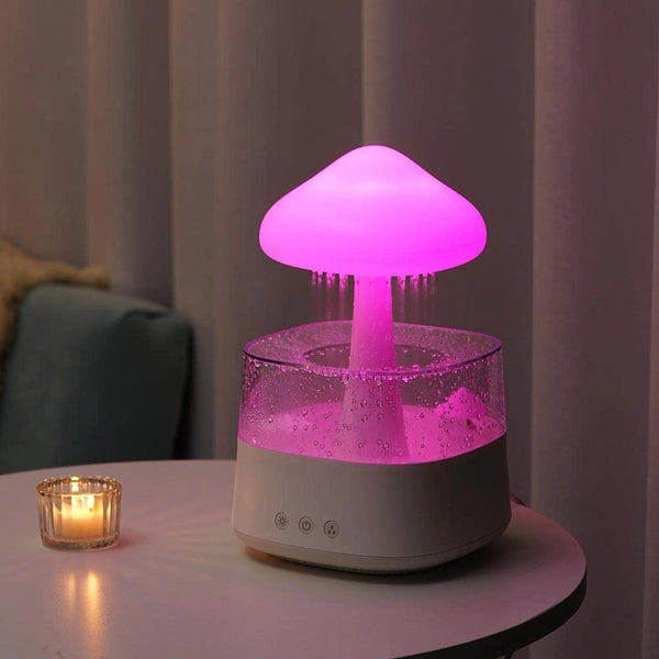 Belro humidifier in a bedroom setting, emitting a gentle mist to help you fall asleep and improve air quality.