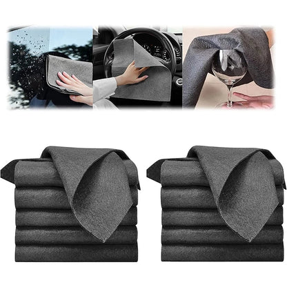 Belro Magic Cleaning Cloth draped over a T-shirt, showcasing its soft texture and cleaning capability.