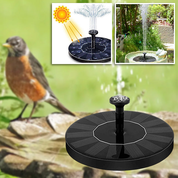 Belro solar-powered water fountain for home and garden decor, featuring a decorative design with water flowing from the top.
