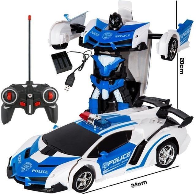 Belro 2 in 1 Transformer remote control car toy, showing its convertible design and colorful exterior for kids' play.