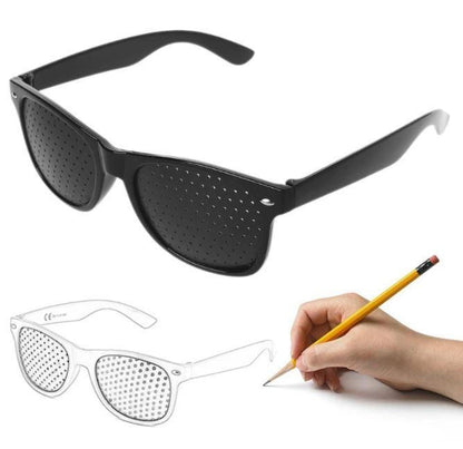 Belro anti-fatigue pinhole glasses with small lens holes designed to reduce eye strain and improve focus.