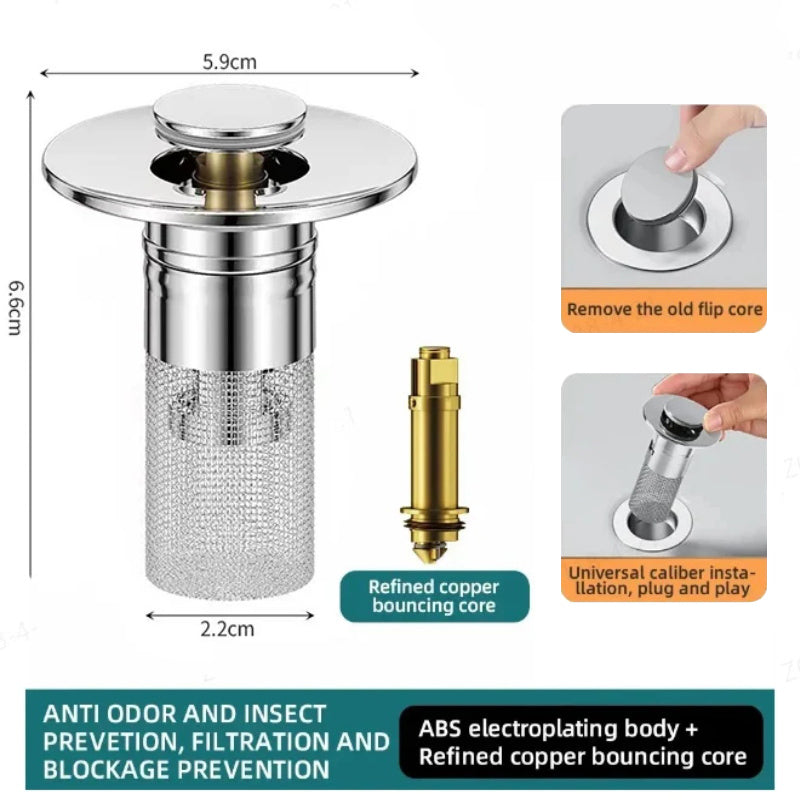 Belro stainless steel floor drain filter for kitchen and bathroom, designed to trap debris and prevent clogs in home drainage systems.
