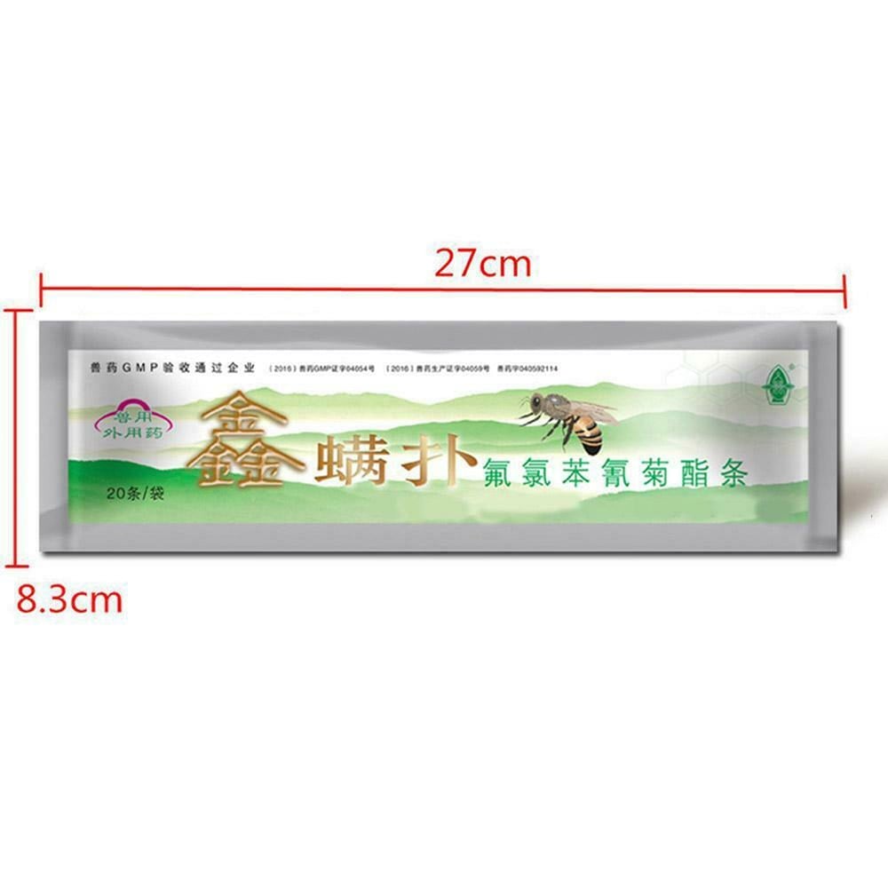 Set of 20 Belro Fluvalinate insect repellent strips for home and garden pest control, shown in a clear image.
